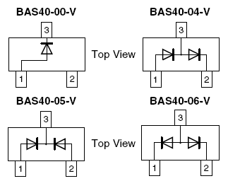 BAS40-04, Слабосигнальный последовательный сдвоенный диод Шотки
